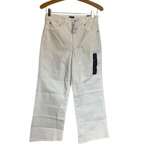 NWT J. Crew Factory Wide Leg Crop Jeans All-day Stretch Seashell White Denim 27